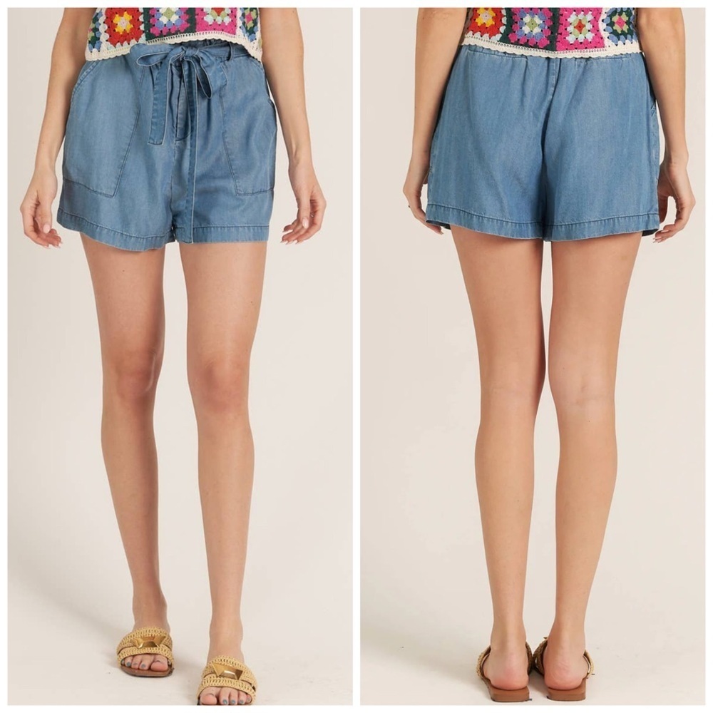 Thread Supply Blue Denim Women's Paper Bag Shorts L